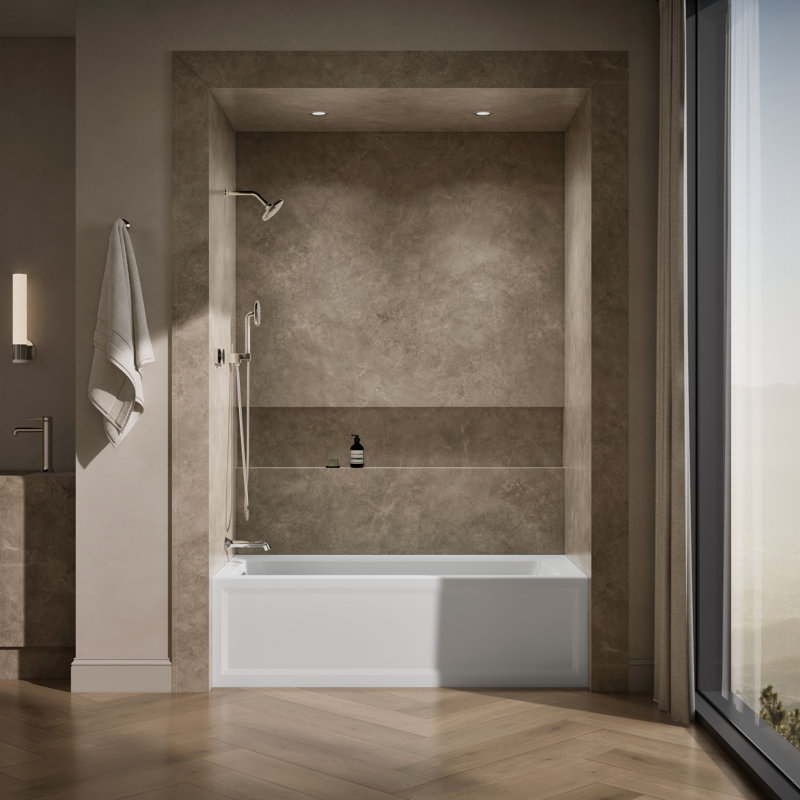 Archer 66" x 32" Soaking Bathtub, Left, White