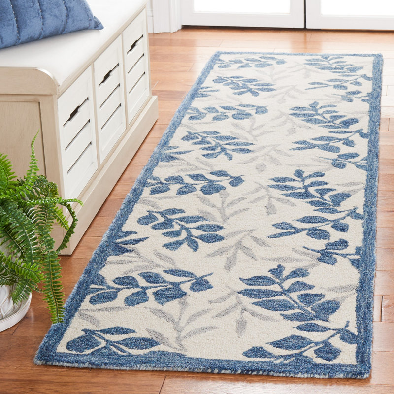 Jalayiah Hand Tufted Wool/Cotton Rug in Ivory/Gray, Runner 2'3" x 8'