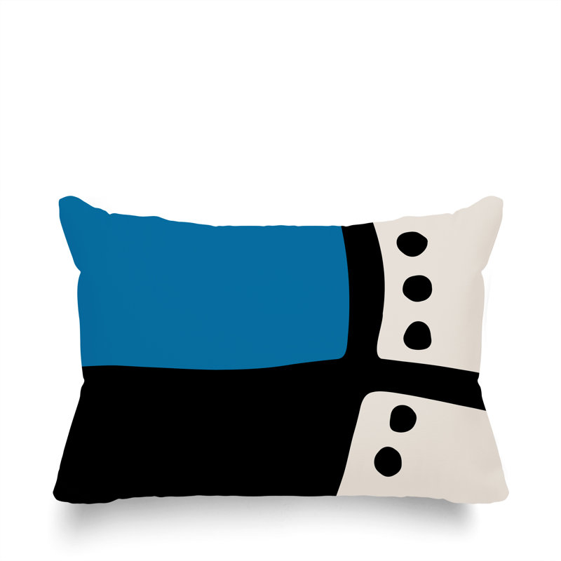 Coussin lombaire réversible intérieur / extérieur Sofi Minimalist, H 14 po x l 20 po, Turquoise