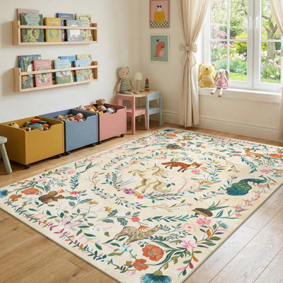 Fairytale Woodland Washable Non-Slip Area Rug