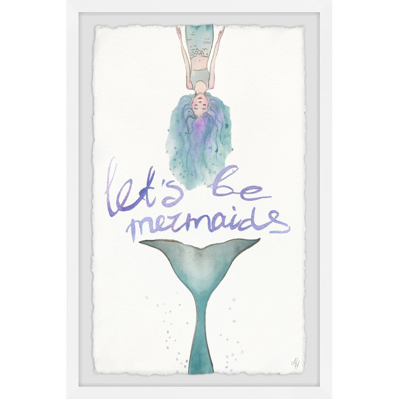 Craine Let's Be Green Mermaids Tail - Single Picture Frame Painting, 30cm H x 20cm W