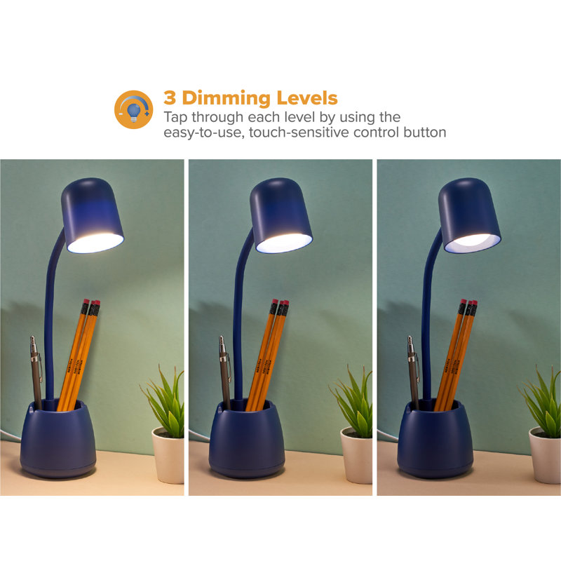 Lampe de bureau 16,1 po avec prise Darkash, Bleu marine