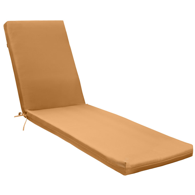 Outdoor Solid Olefin Textured Lounger Cushion 22 x 73, Yellow