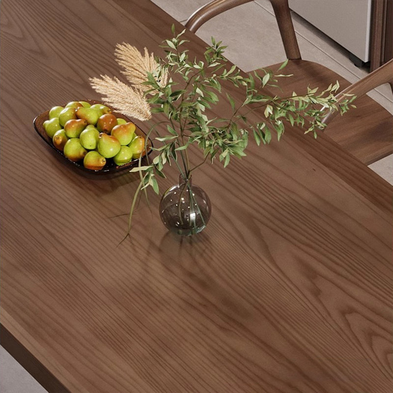 Simple Rectangular Brown Solid Wood Dining Table, 29.5"H x 70.8"L x 31.5"W