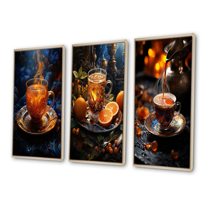 Turkish Coffee Twilight, 28'' H x 36'' W, Brown Floater Framed