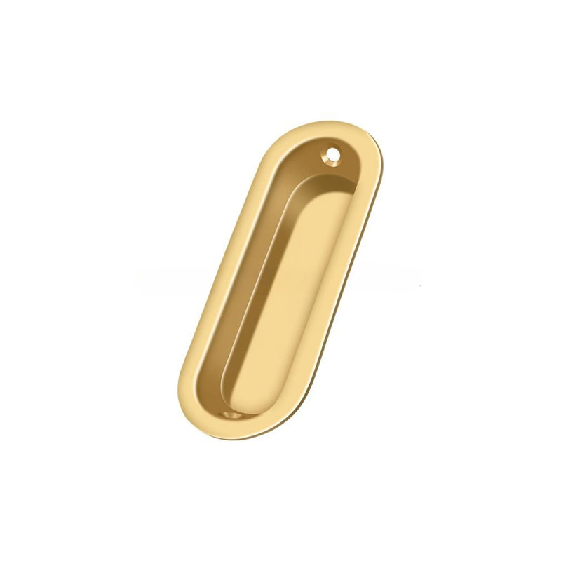 Deltana FP223CR003 Flush Pull, Oblong, 3-1/2" x 1-1/4" x 3/8" in PVD Polished Brass, PVD Polished Brass