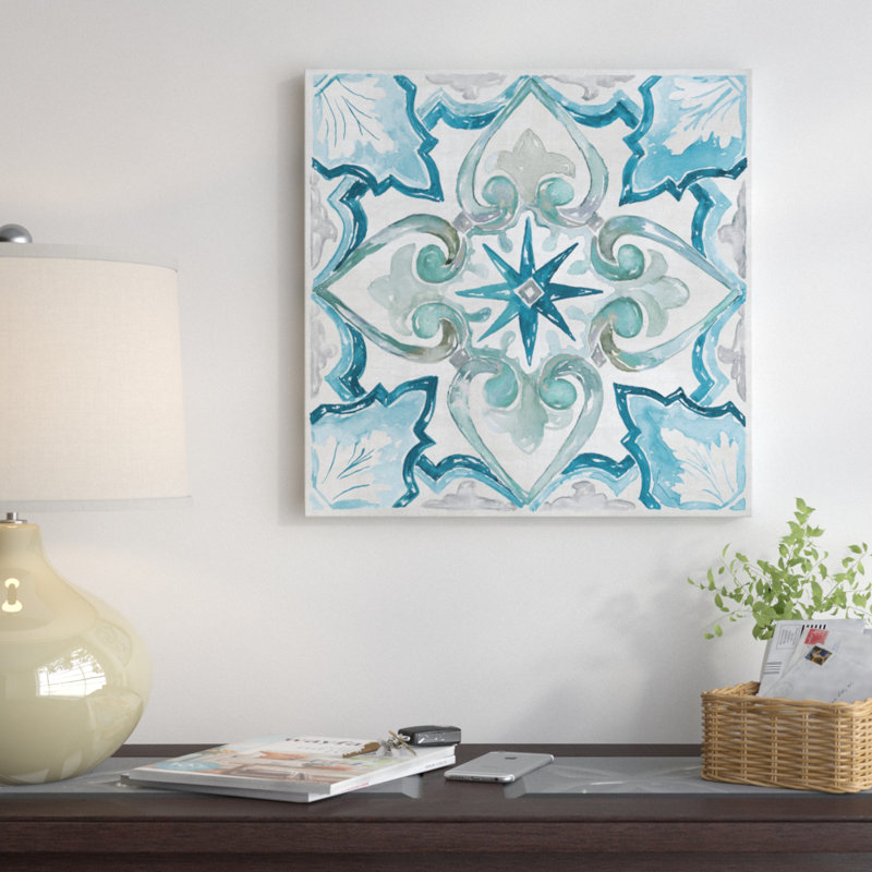 «Carribean Tile II», reproduction sur toile, H 12 po x l 12 po x P 0,75 po, Toile tendue
