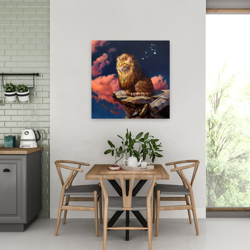 Lion, art urbain contemporain, H 32 po x l 32 po