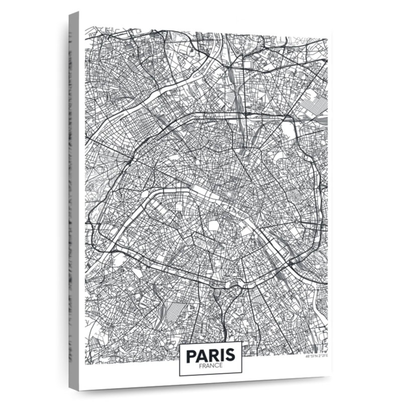 Aliaz Paris Grid Map, 24" H x 16" W