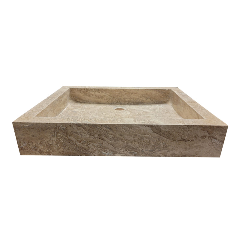 Lavabo de salle de bain vasque rectangulaire, Brun clair amande