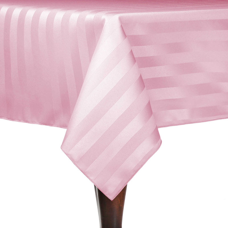 Latitude Run® Satin-Stripe Tablecloth Rectangular, Light Pink, 120" x 72", 17