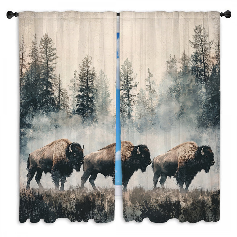 Rideaux Bison, L 20 po x L 82 po