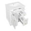 Meuble-lavabo moderne de 24 po avec lavabo en céramique, structure en bois massif, 2 tiroirs latéraux, 1 plateau rabattable et 1 rangement de porte (vert / blanc)-1640987925