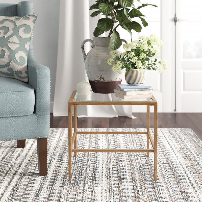 Edmont Glass Top End Table