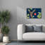 Toile épique Graffiti «Bright Christmas Deer Blue» par Anne Tavoletti, 54 po x 40 po-947580418