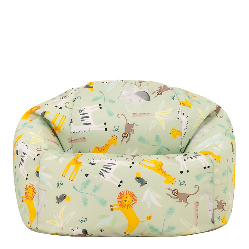 Kids Rainbow Print Classic Bean Bag, Safari (Green)