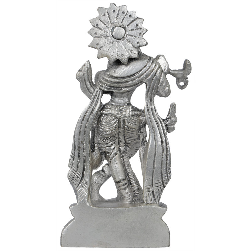 Figurine lord Krishna en laiton, Argent