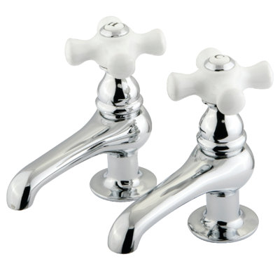 Kingston Brass Restoration Two-Handle Deck Mount Basin Tap Faucet