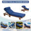 Chaise longue d'extérieur inclinable en bois d'acacia de 79 po avec table d'appoint et appui-tête intégrés-878921936
