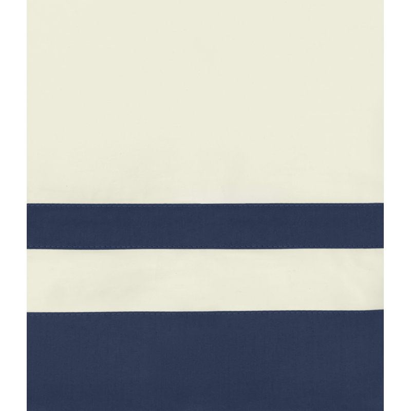 Savoy Sham, King, Ivory/Navy Blue