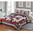  Texas State Shaped Red, White & Blue Flag Lone Star Patchwork Decorative Quilt Bedding Set-1330901515