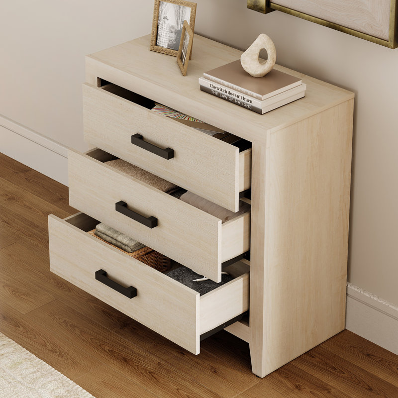 Ensemble de commode 3 tiroirs Farmhouse, Beige