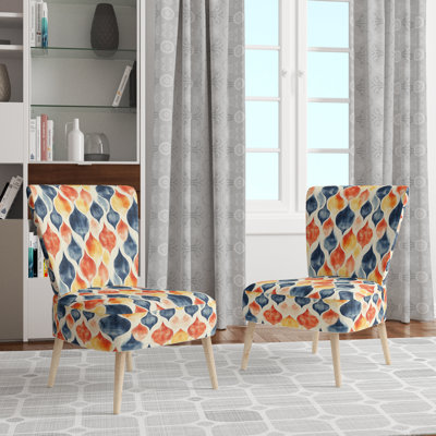 Chaise d'appoint moderne et bleue Ikat
