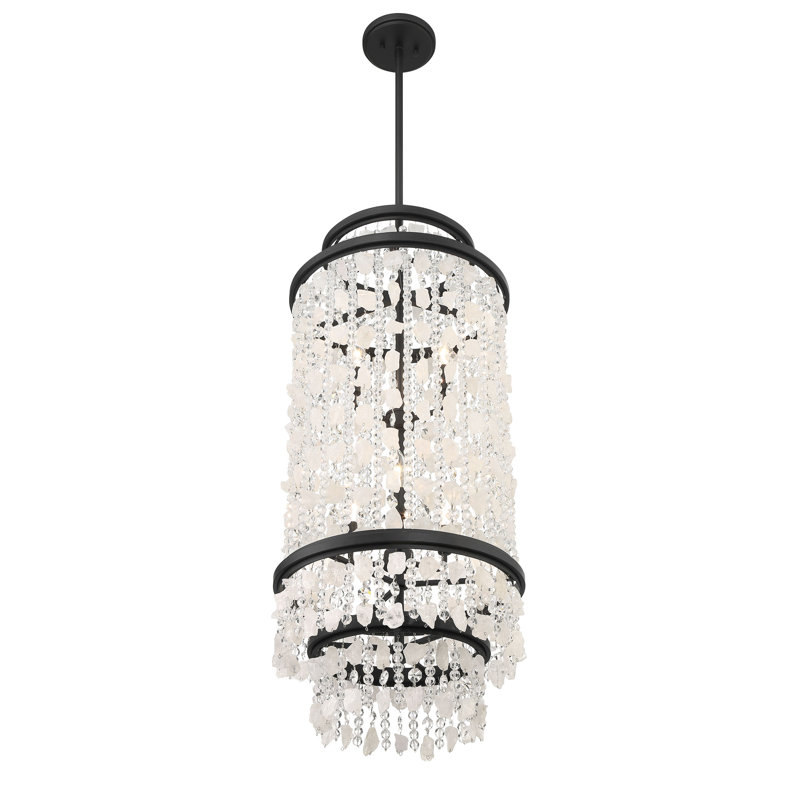 Shimmering Elegance 6 - Light Steel Chandelier