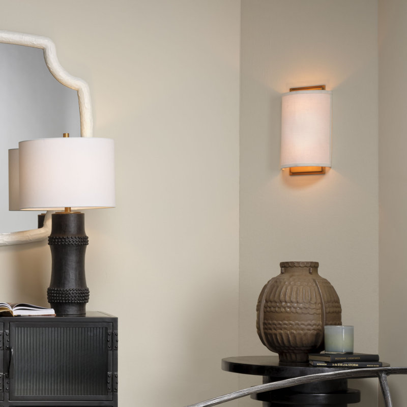 Riley Raffia 1-Light Wall Sconce, White