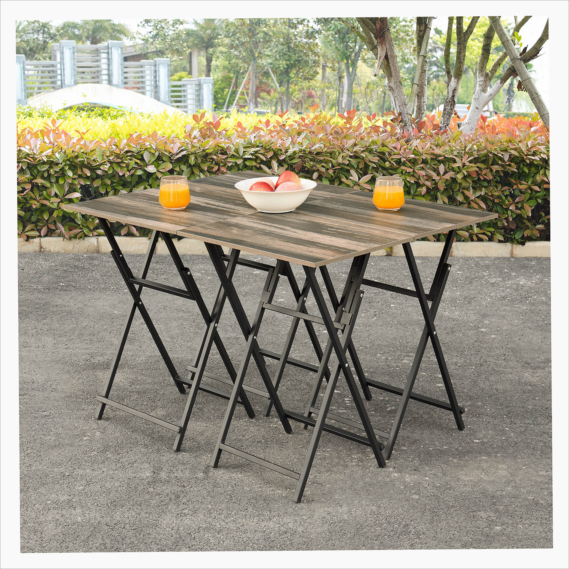 Ebern Designs TV Trays For Eating Set Of 4 With Stand,Folding Snack ...