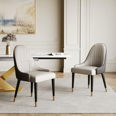 Frania Faux Leather Upholstered Solid Back Side Chair