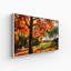 Impression de toile orange paysage de feuilles de paysage d'automne rouge pour la chambre à coucher M09-104074563-104074565