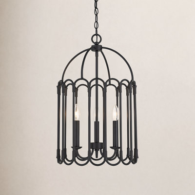 Argente Wrought Iron 3-Light Chandelier