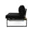 Outdoor Seater With Stable Aluminium And Dark Grey Fabric Upholstery Right Arm Faux Wood Details