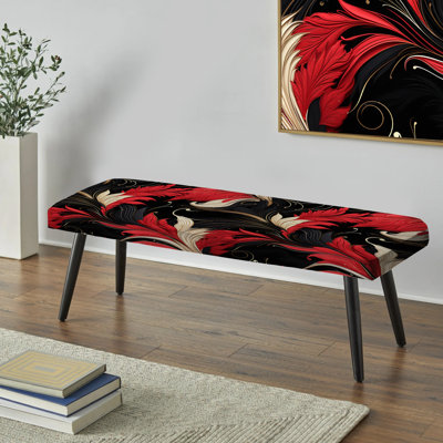 Banc noir rembourré Botanical