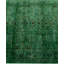 Overdyed Hand-Knotted Wool Modern-Contemporary Green Runner 2' 7" x 10' 3"