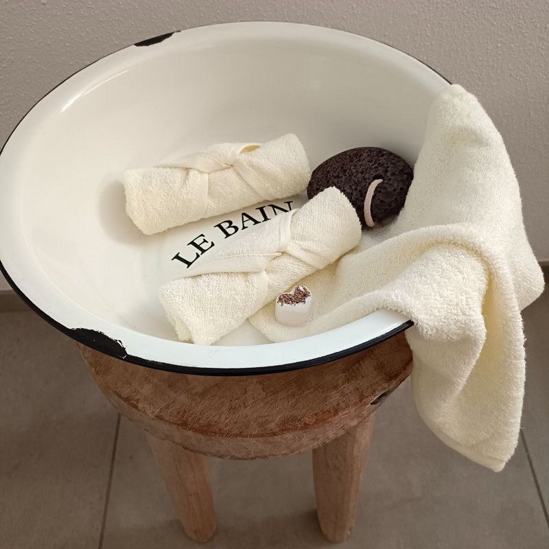 Midweight Bath Towel, Cream