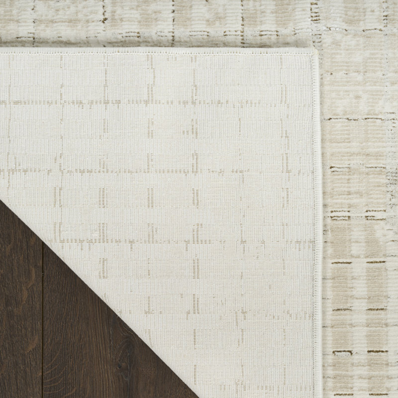 DKNY Grand Street Ivory Beige Modern Indoor Rug, Rectangle 7'10" x 9'10"
