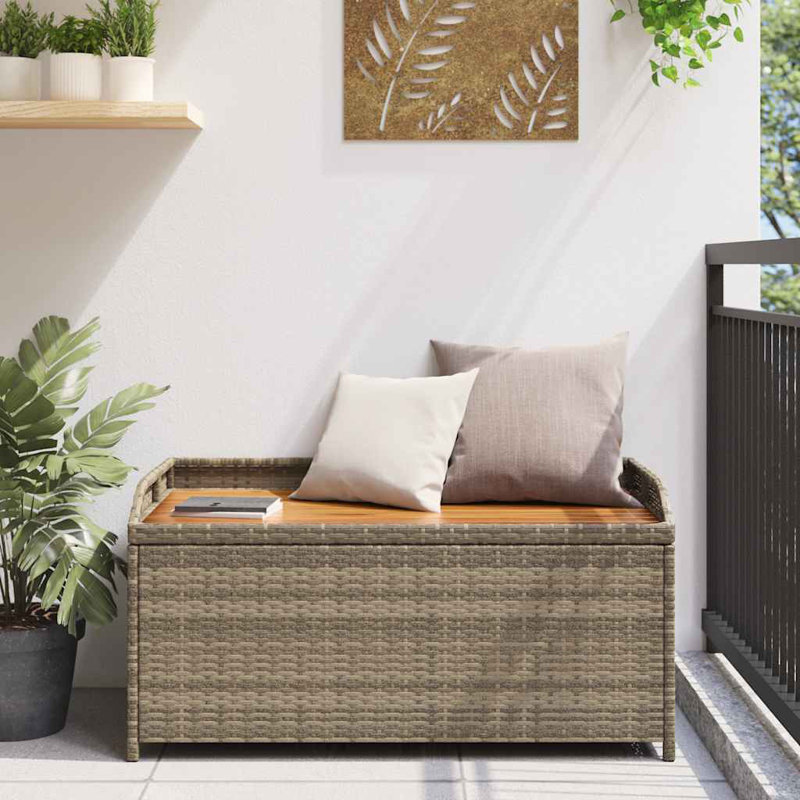 Banc de jardin en acier Agrim, gris, H 52 cm x L 100 cm x l 50 cm