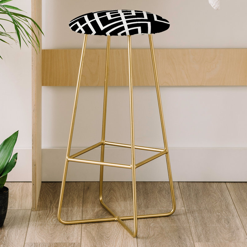 Upholstered Faux Leather Counter Stool