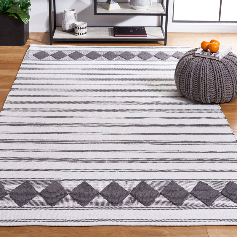 Breckenridge Flat Weave Cotton Geometric Rug, Rectangle 5' x 8'
