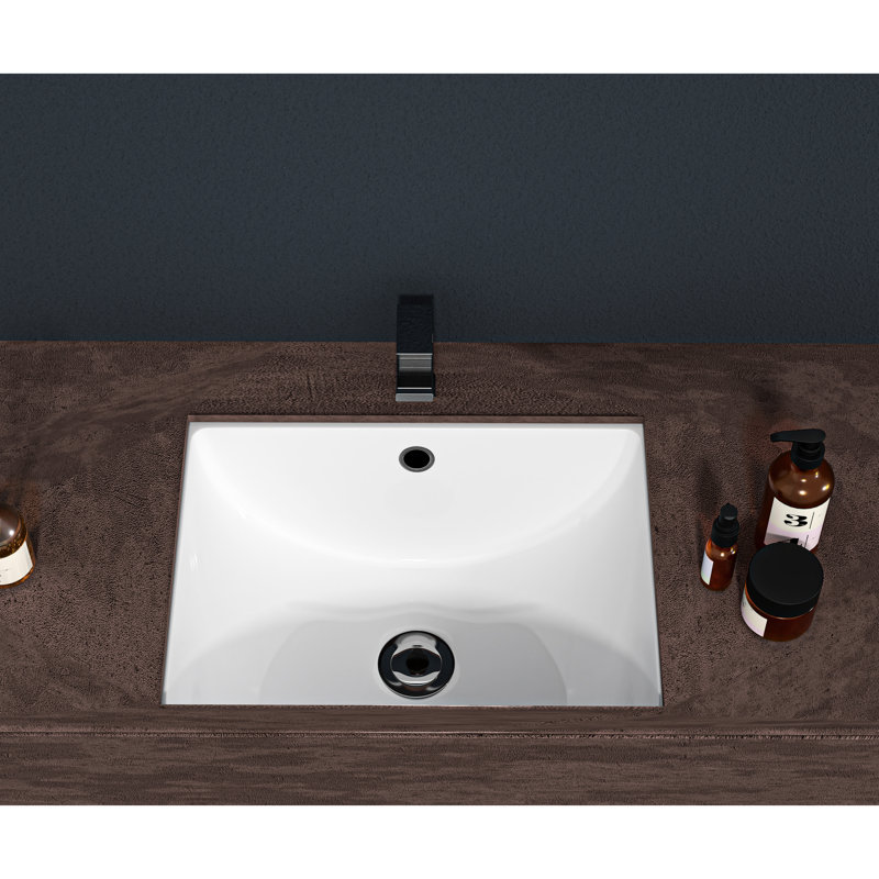 Évier encastré en céramique blanche de 18,5 po x 14 po avec trop-plein - Design moderne, teinture pour salle de bain de maison et de restaurant 18,5 po x 14 po, design élégant pour la maison, le restaurant, le bureau,