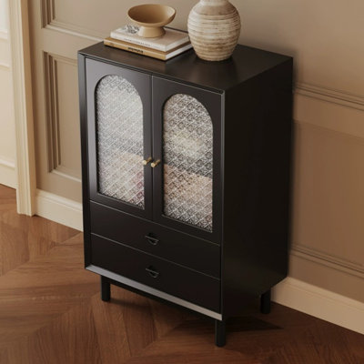 Buffet en bois massif noir