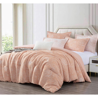 Katrina Floral Jacquard Textured Comforter Set