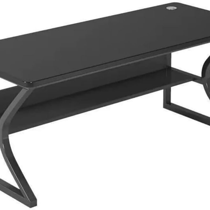 Table, Computer Desk, Office Table, Gaming Table, 80 x 50 x 75 cm, Gaming Desk, Sturdy PC Desk with Storage Space, Computer Desk with Headphone Hooks, Study Table for Small Spaces, Black