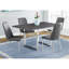 Modern Dining Table 60", Rectangular Grey Laminate Top, Metal Leg Support, Kitchen & Room, Seats 4 60" For And Kitchen, Cover, Installation Component, Look,