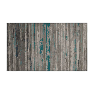 Machine Washable Grey Area Rug GSIX03688