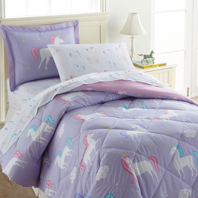  Ensemble de draps 100% coton Wildkin - Draps doux et confortables - Licorne