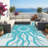 Modern Reversible Abstract Outdoor Area Rug - Stain Resistant, UV Resistant, Washable , Waterproof-1568299620-1568299626