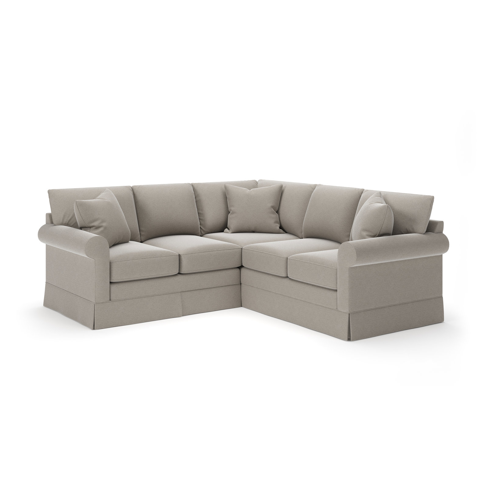 Friedman Upholstered L-Sectional, Drusky Linen Sustain® Basketweave